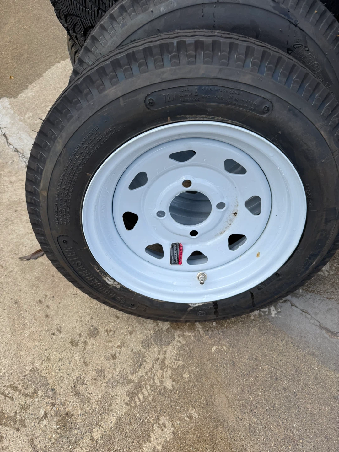 4.80-12 Trailer Tire with White Rim - photo 2