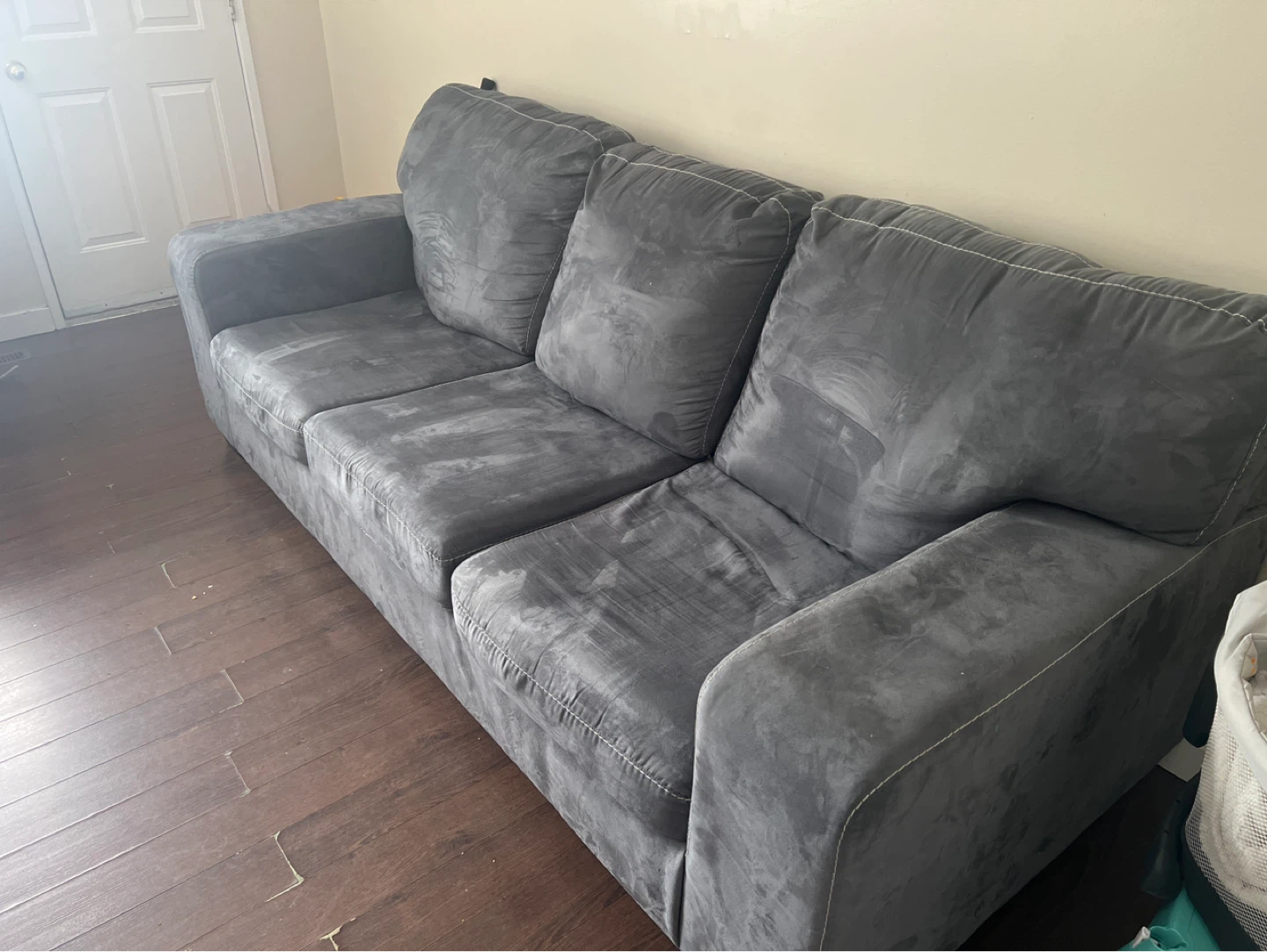 Grey Suede Sofa - photo 3
