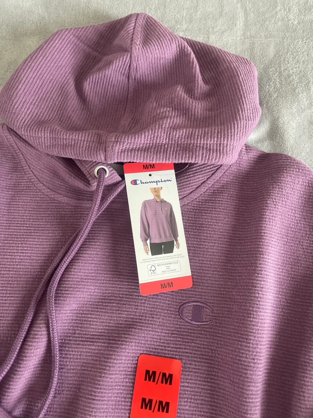 Champion Purple Ribbed Hoodie - photo 2