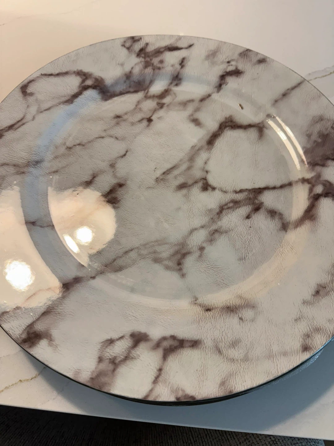 Decorative Charger Plate - Marble Design