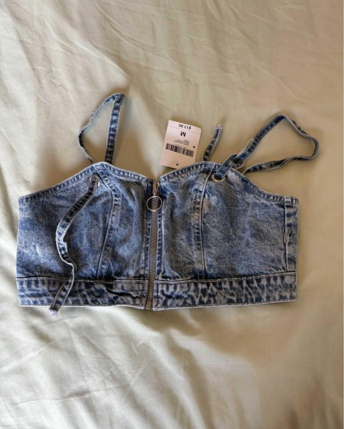 Denim Crop Top - Size M