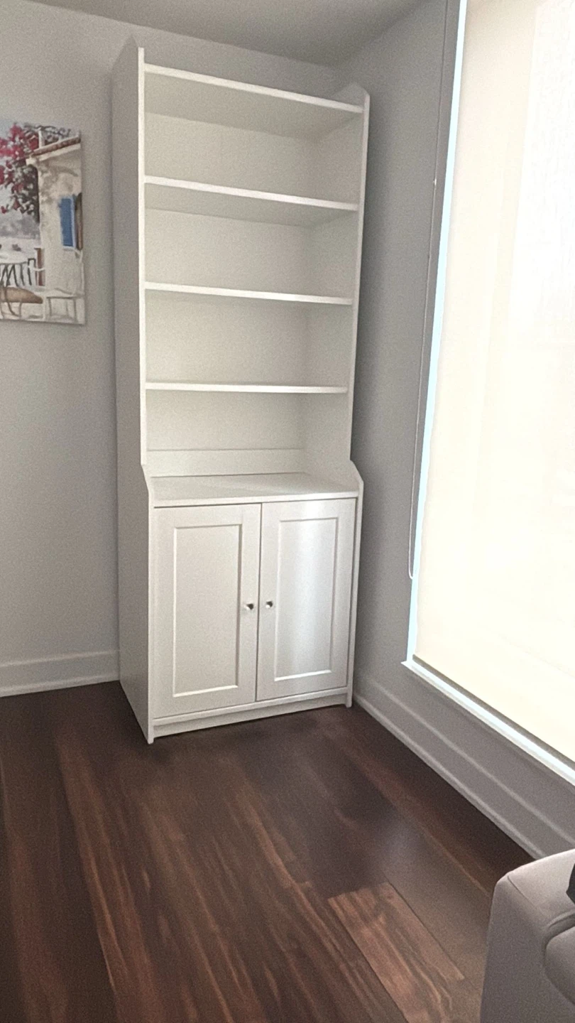IKEA HAUGA High Cabinet with Doors & crystal knobs, White