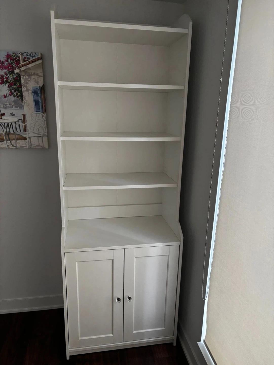 IKEA HAUGA High Cabinet with Doors & crystal knobs, White - photo 2