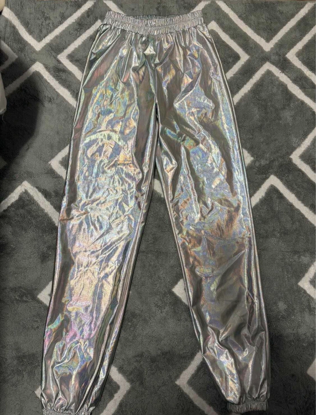 Holographic Silver Pants- XS - photo 2