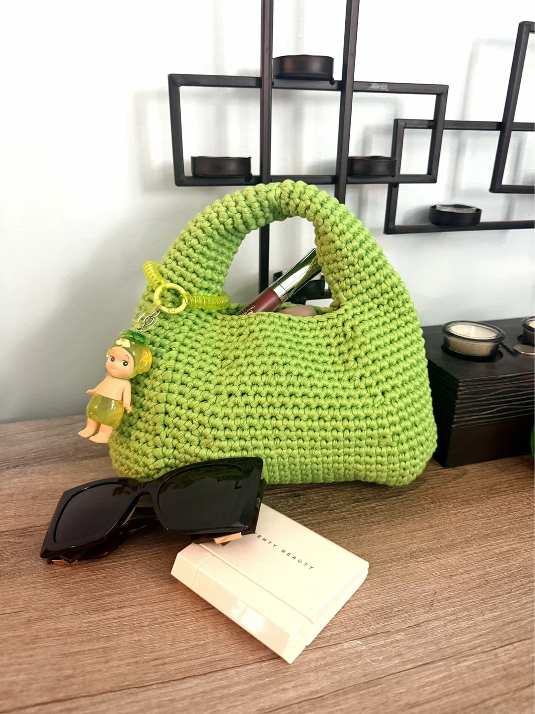 Green Crochet Handbag