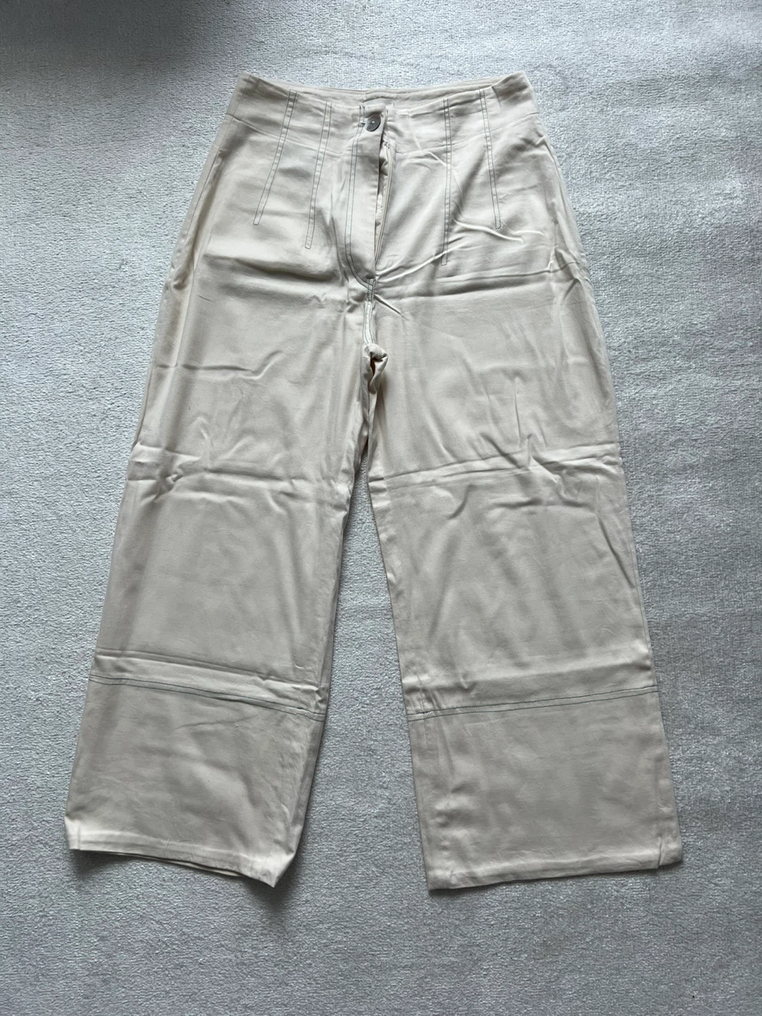 Eesome Women's Wide Leg Pants - Beige, Size L