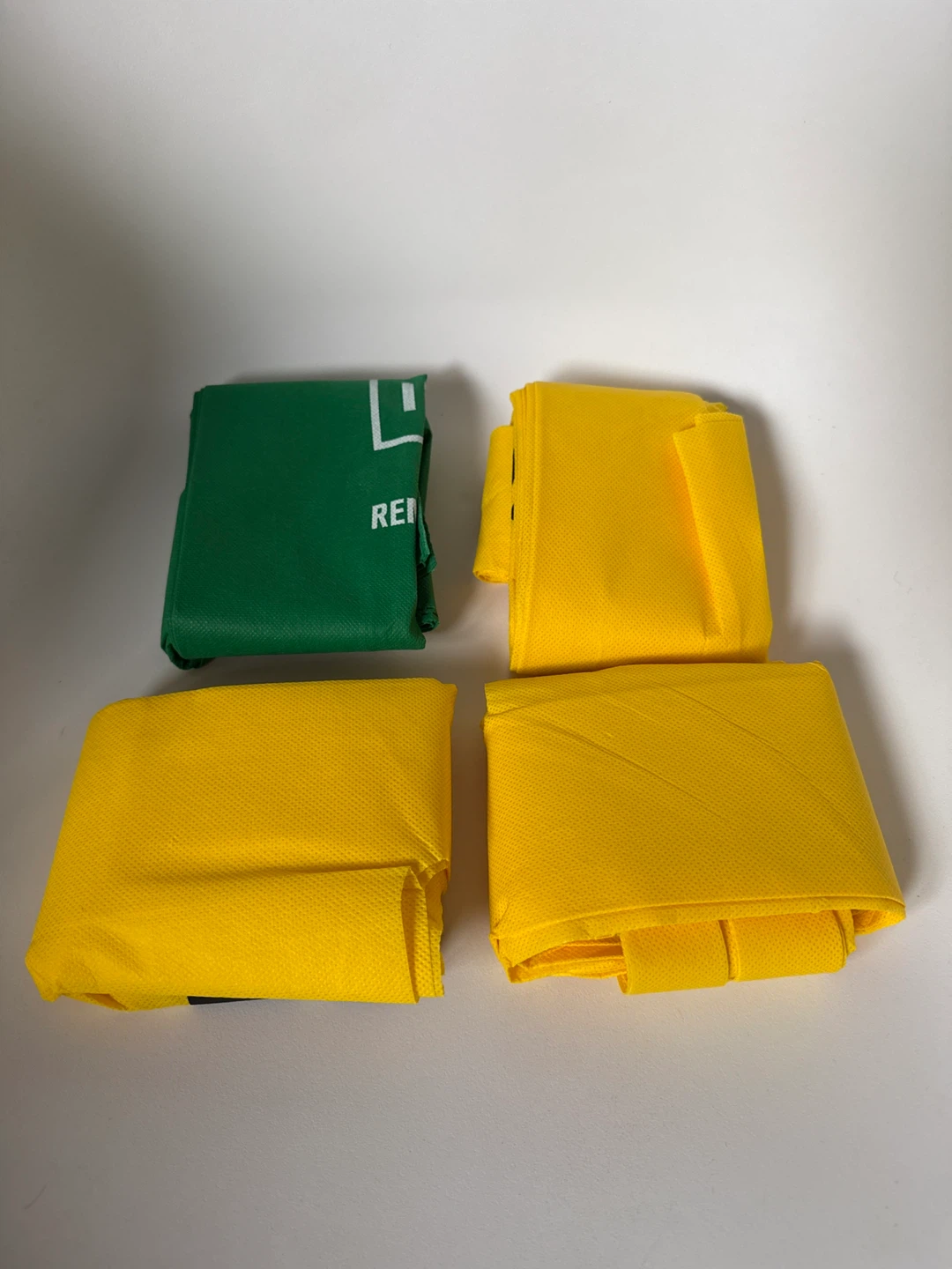 Free 4 large Reusable Shopping Bags (1 Green, 3!Yellow)