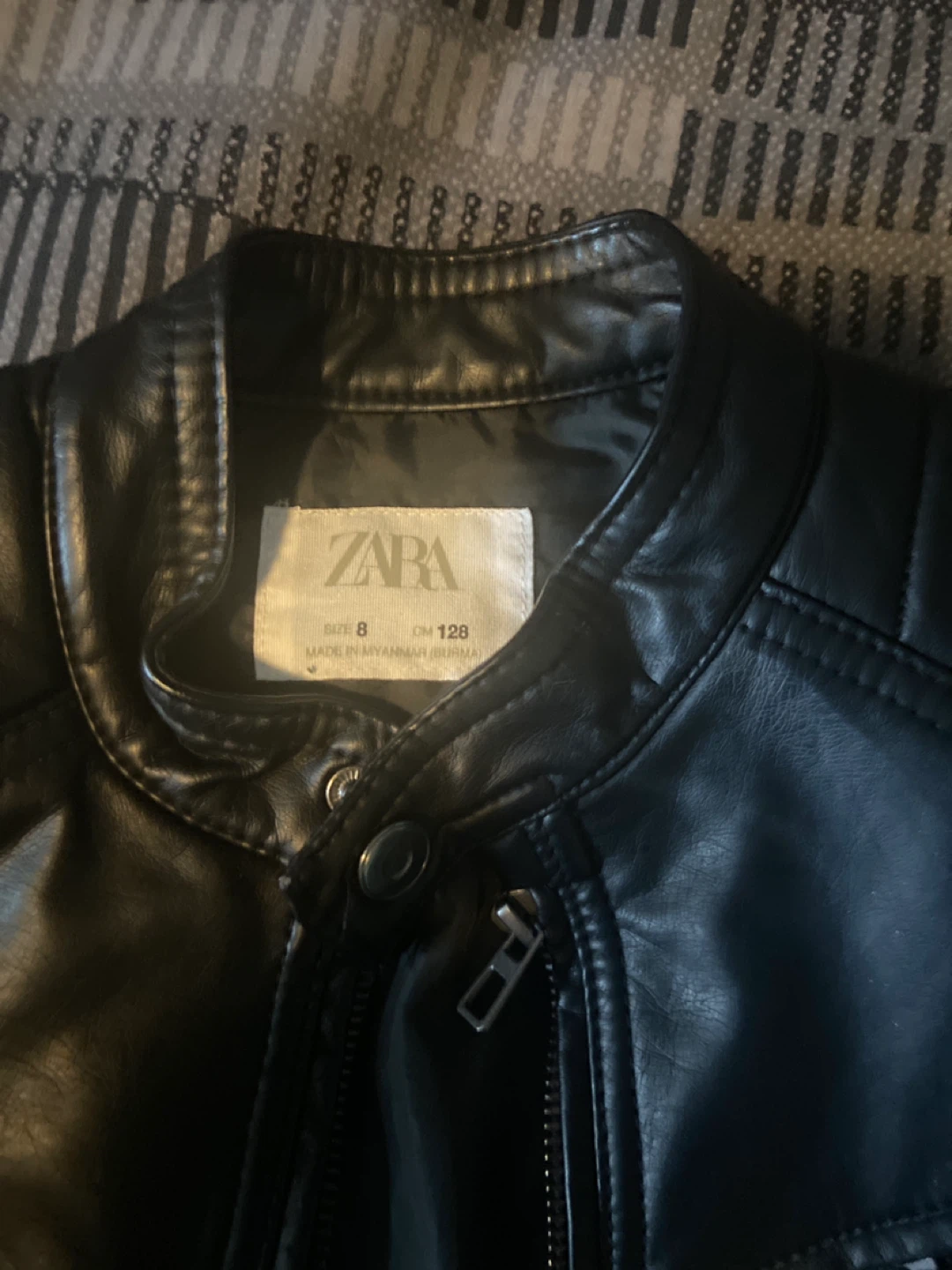 Zara Faux Leather Biker Jacket Size 8 - photo 2