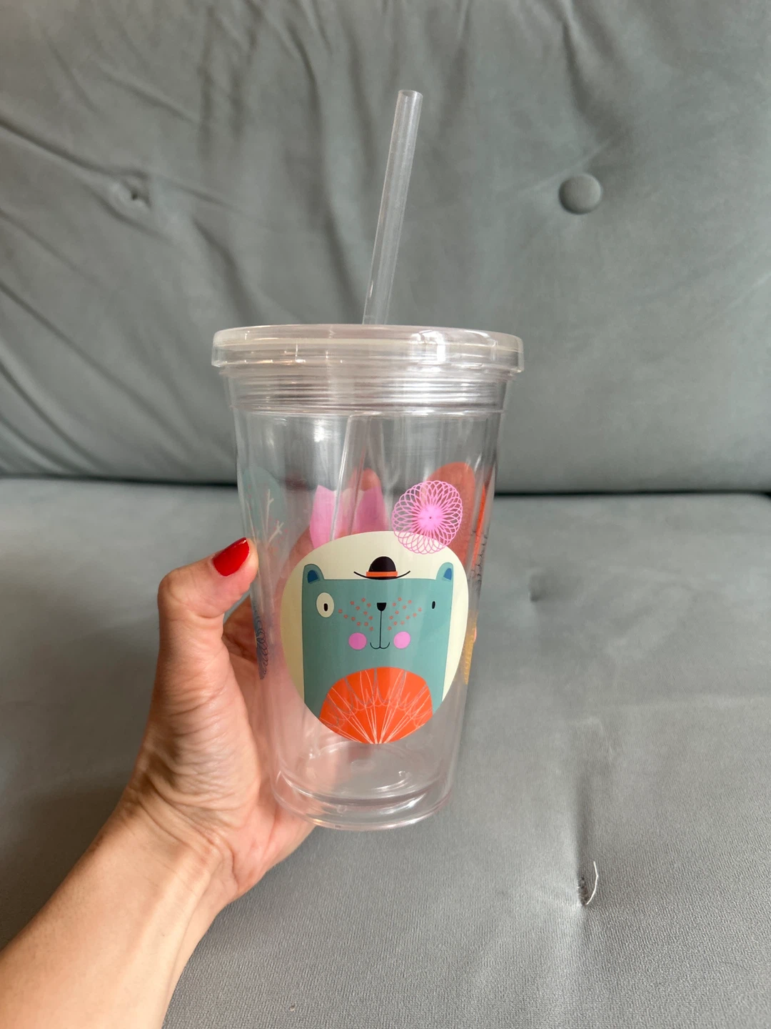 Plastic Tumbler with Straw