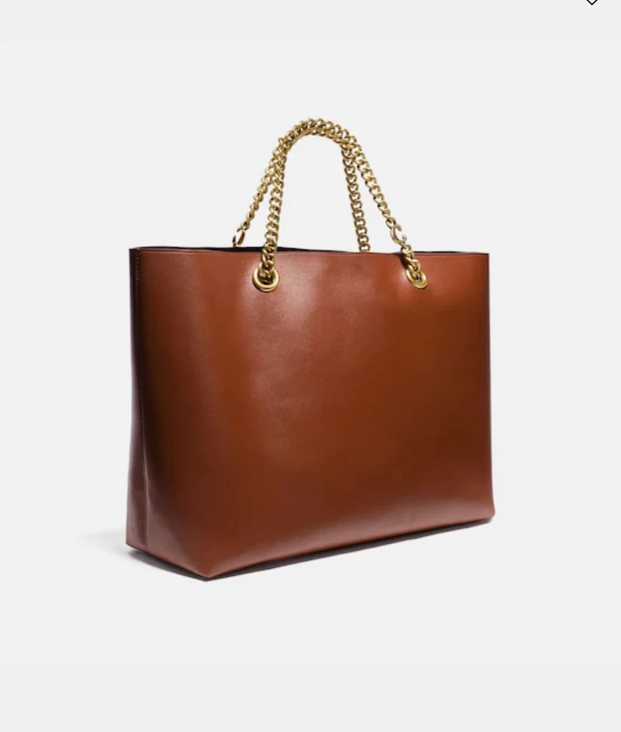 Coach Brown Leather Tote Bag with Gold Chain - photo 5
