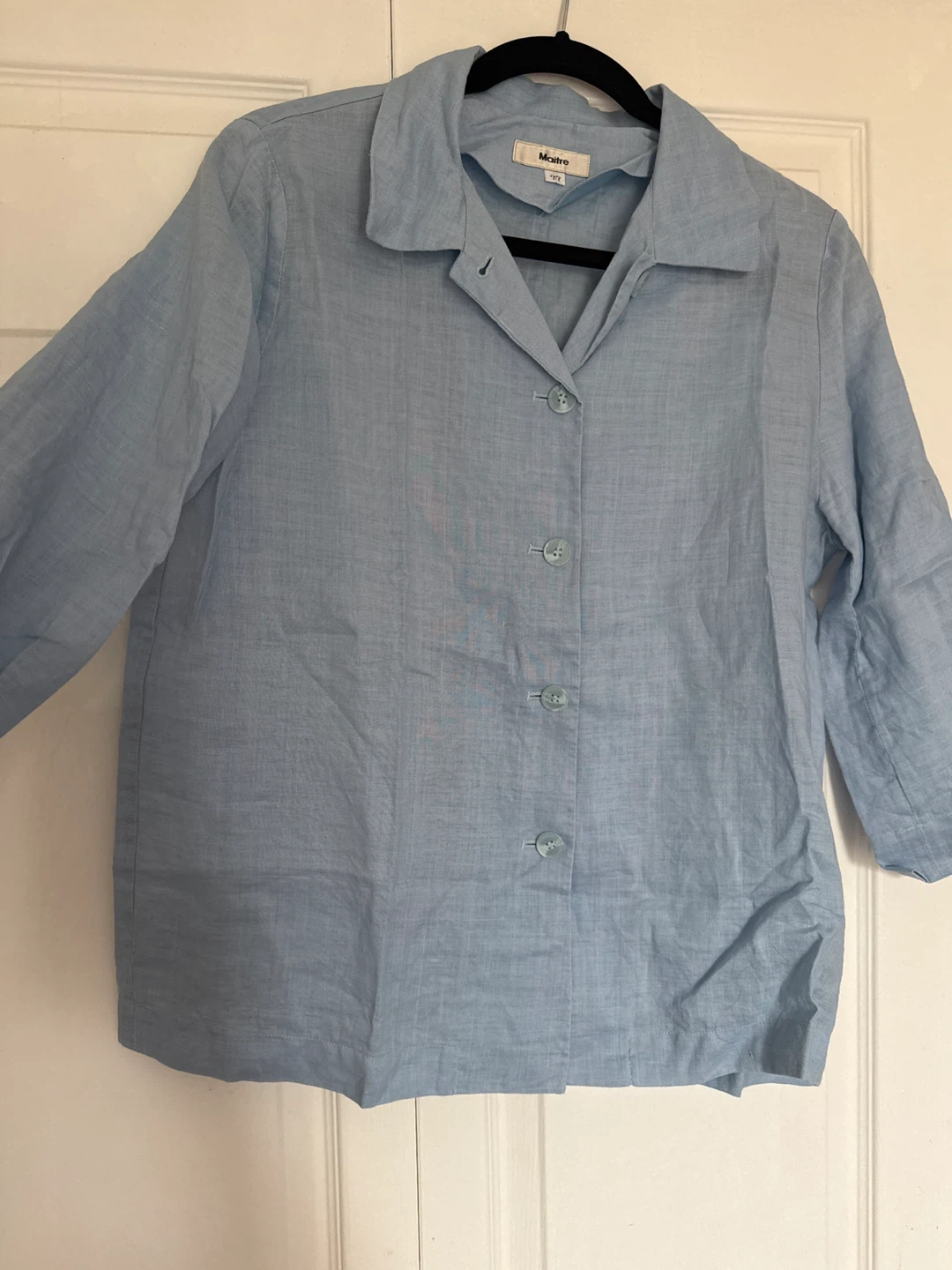 Maitre Light Blue Button-Up Shirt - Size 77 - photo 2