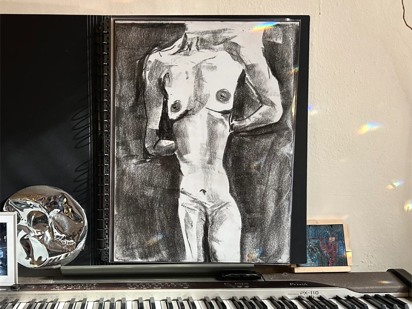 Female Figure Study - Original Charcoal Drawing - 18x24