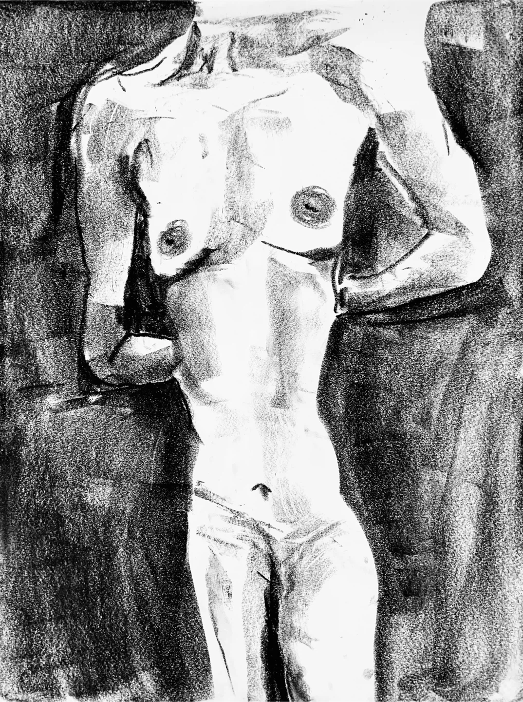 Female Figure Study - Original Charcoal Drawing - 18x24 - photo 2