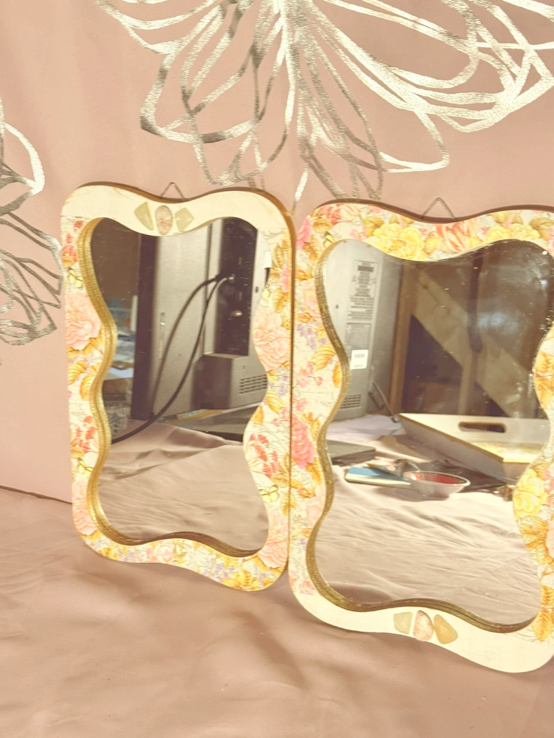 Floral decorative boards, tray, and holder - photo 3