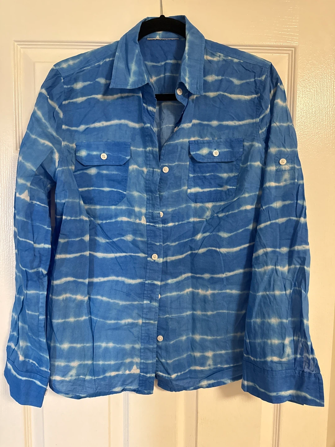 Free Blue Striped Button-Up Shirt