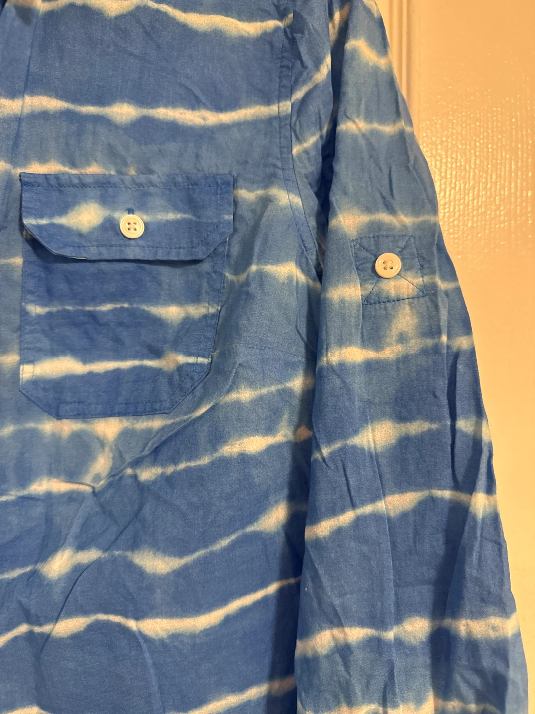 Free Blue Striped Button-Up Shirt - photo 2