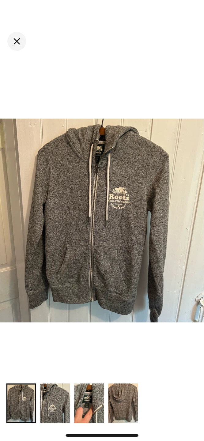 Roots Canada Grey Zip-Up Hoodie