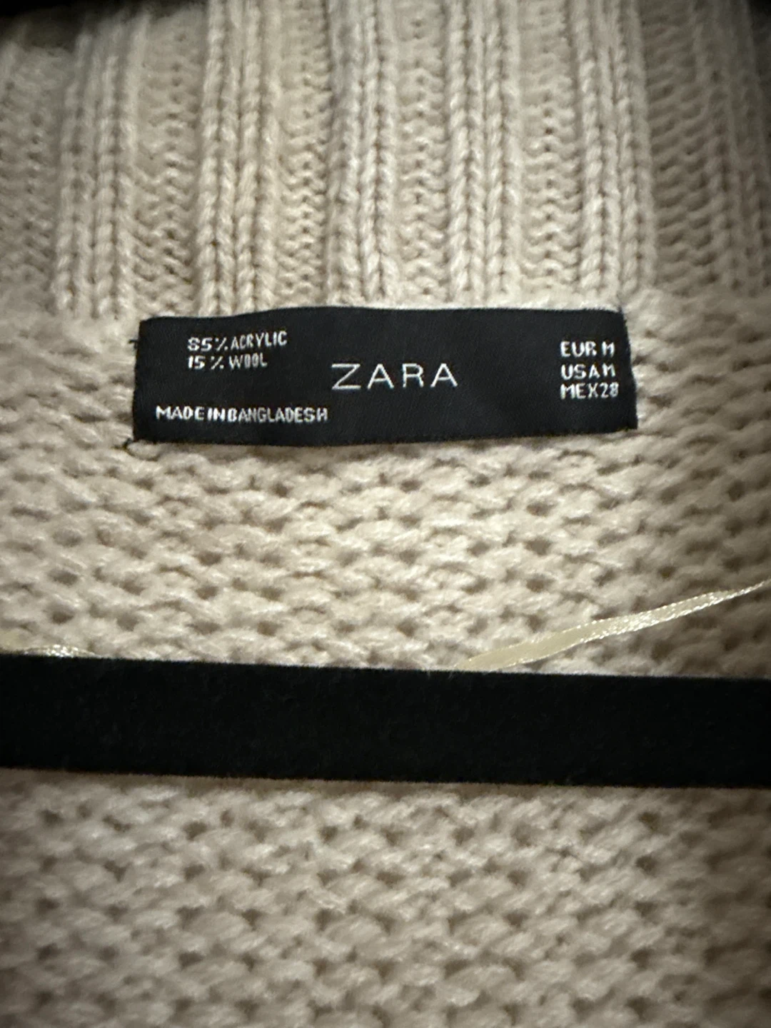 Zara Women's Beige Cable Knit Cardigan Sweater - Size Medium - photo 2