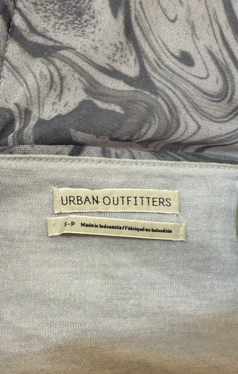 Urban Outfitters Grey Marble Mesh Ruched Tank Top - photo 2