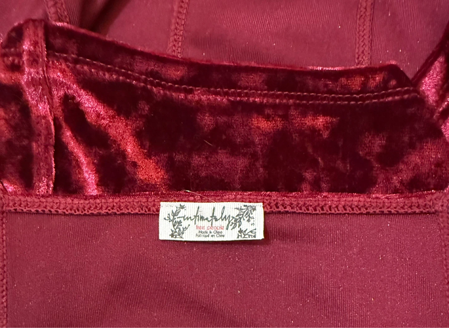 Free People Velvet Corset Top Burgundy - Size Small - photo 3