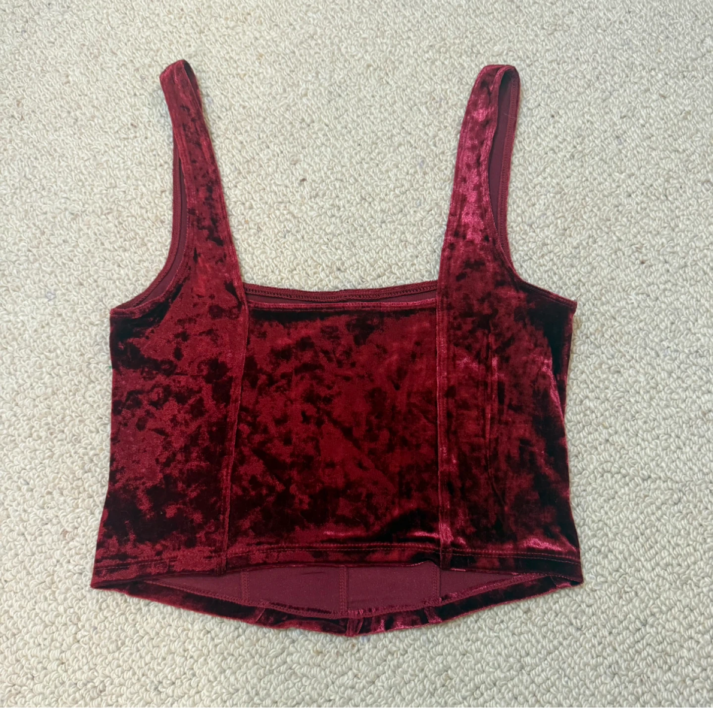 Free People Velvet Corset Top Burgundy - Size Small - photo 2