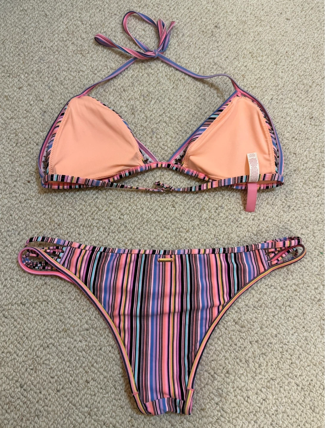 Victoria's Secret Striped Halter Bikini Swimsuit M/M - photo 2