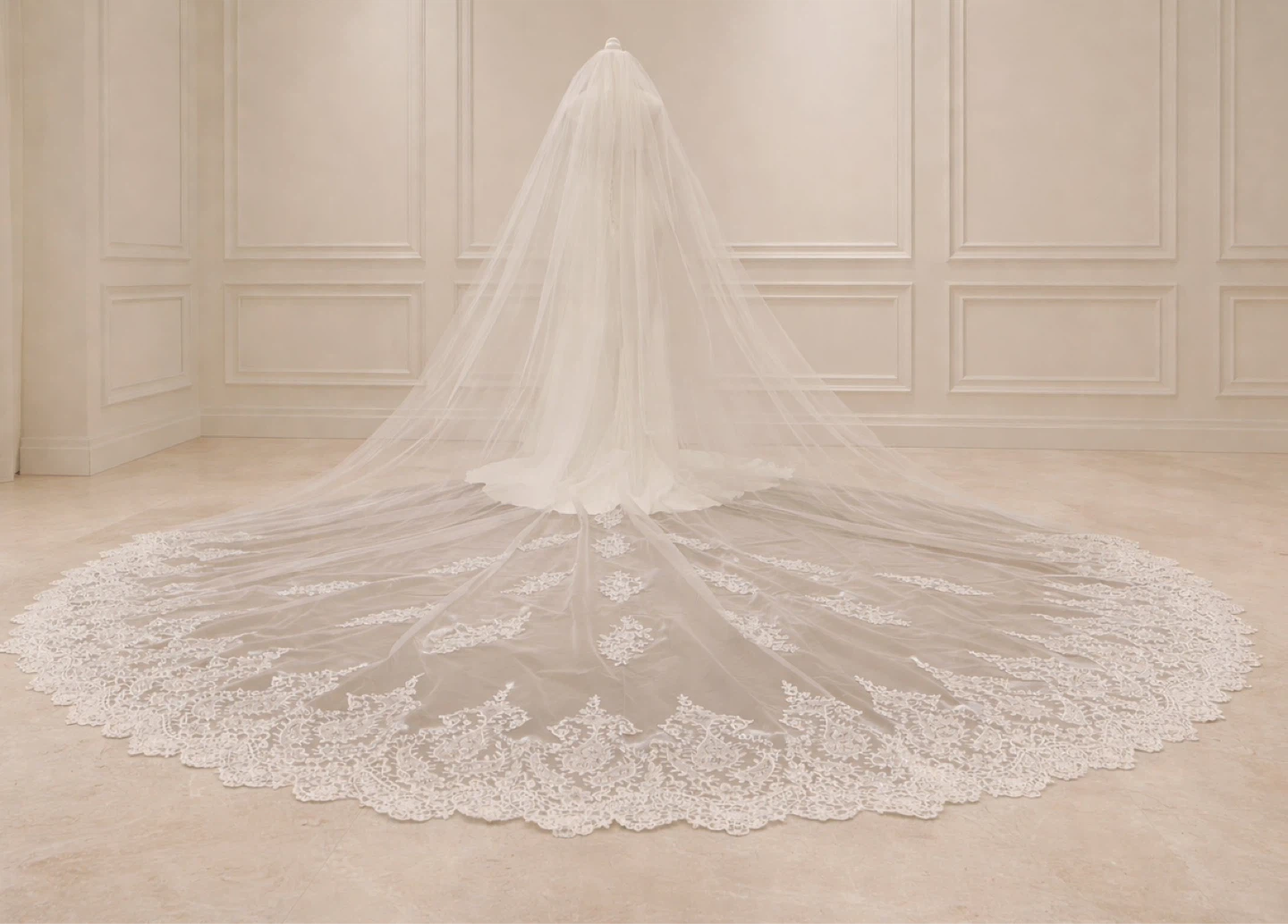 Brand new! Off-white Cathedral veil lace appliqués