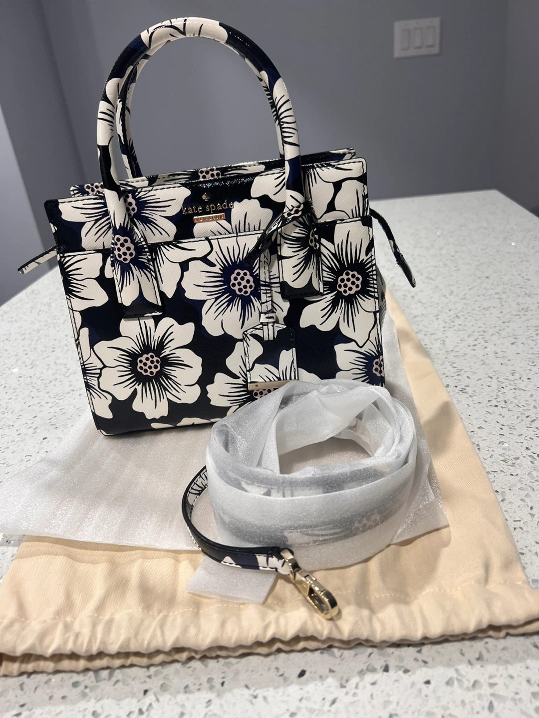 Kate Spade Floral Top Handle Bag with Strap