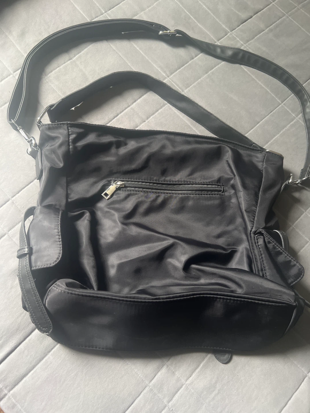 Black Nylon Crossbody Bag with Matching Wallet - photo 3