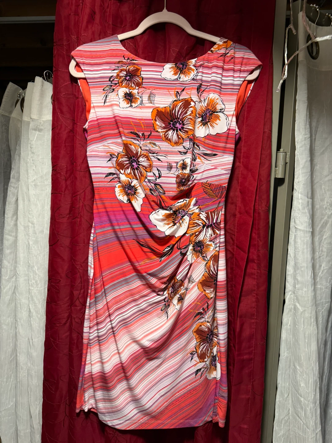 Anne Klein Women's Floral Print Ruched Sheath Dress Size 6 - photo 2