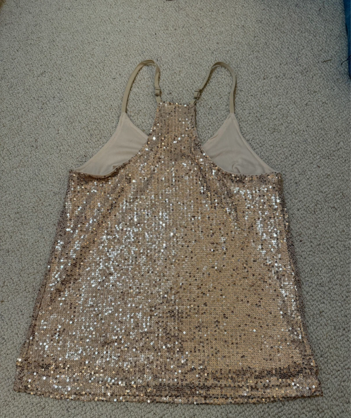 Miduco Sequin Cami Top - Rose Gold - Size S - photo 2