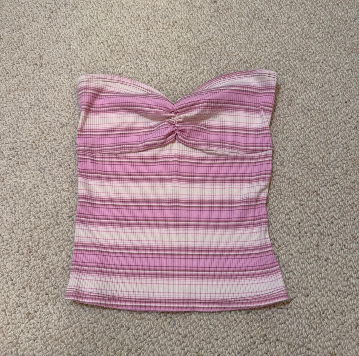 BDG Pink Striped Tube Top M