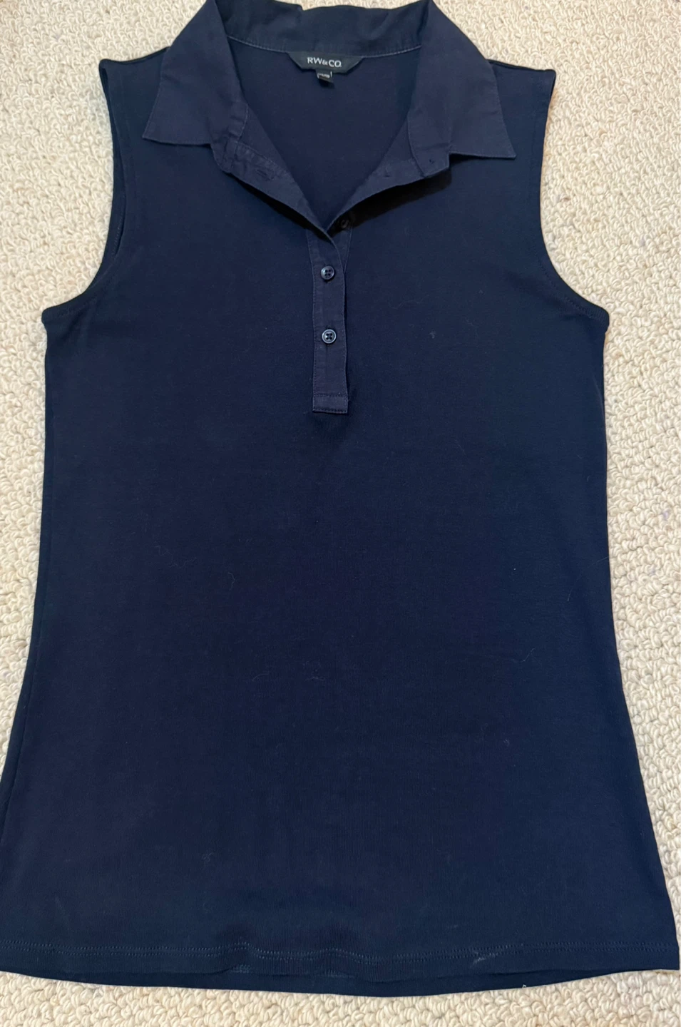 RW&CO. Navy Sleeveless Polo Shirt - XS