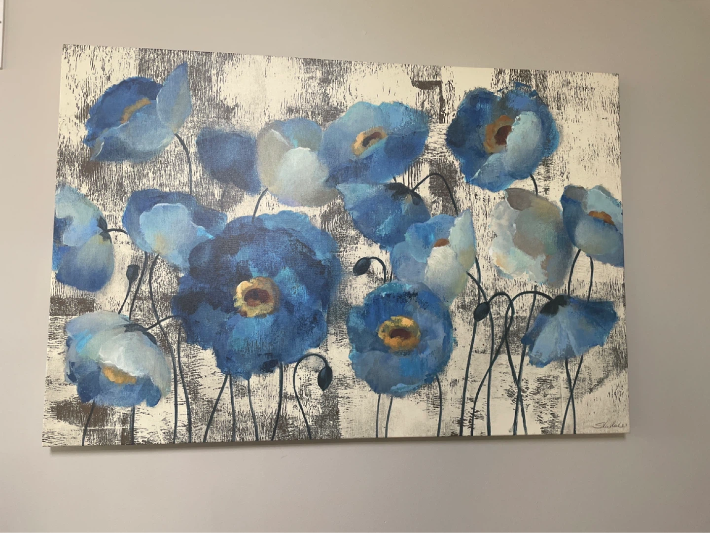 Blue Floral Wall Art