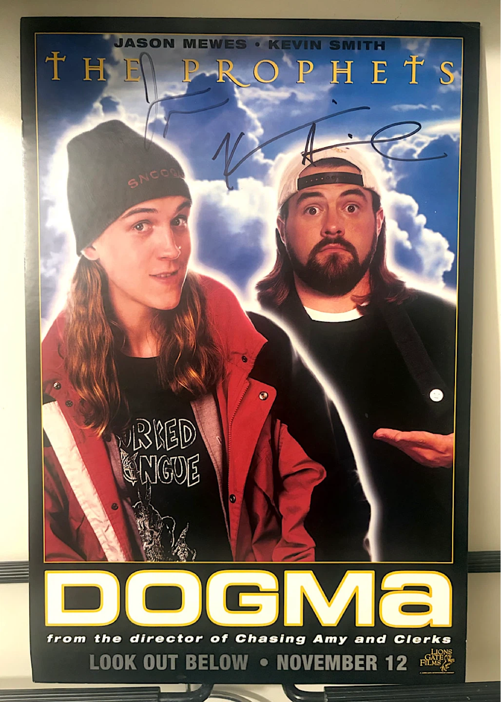 DOGMA Kevin Smith Signed Poster Jason Mewes 2000