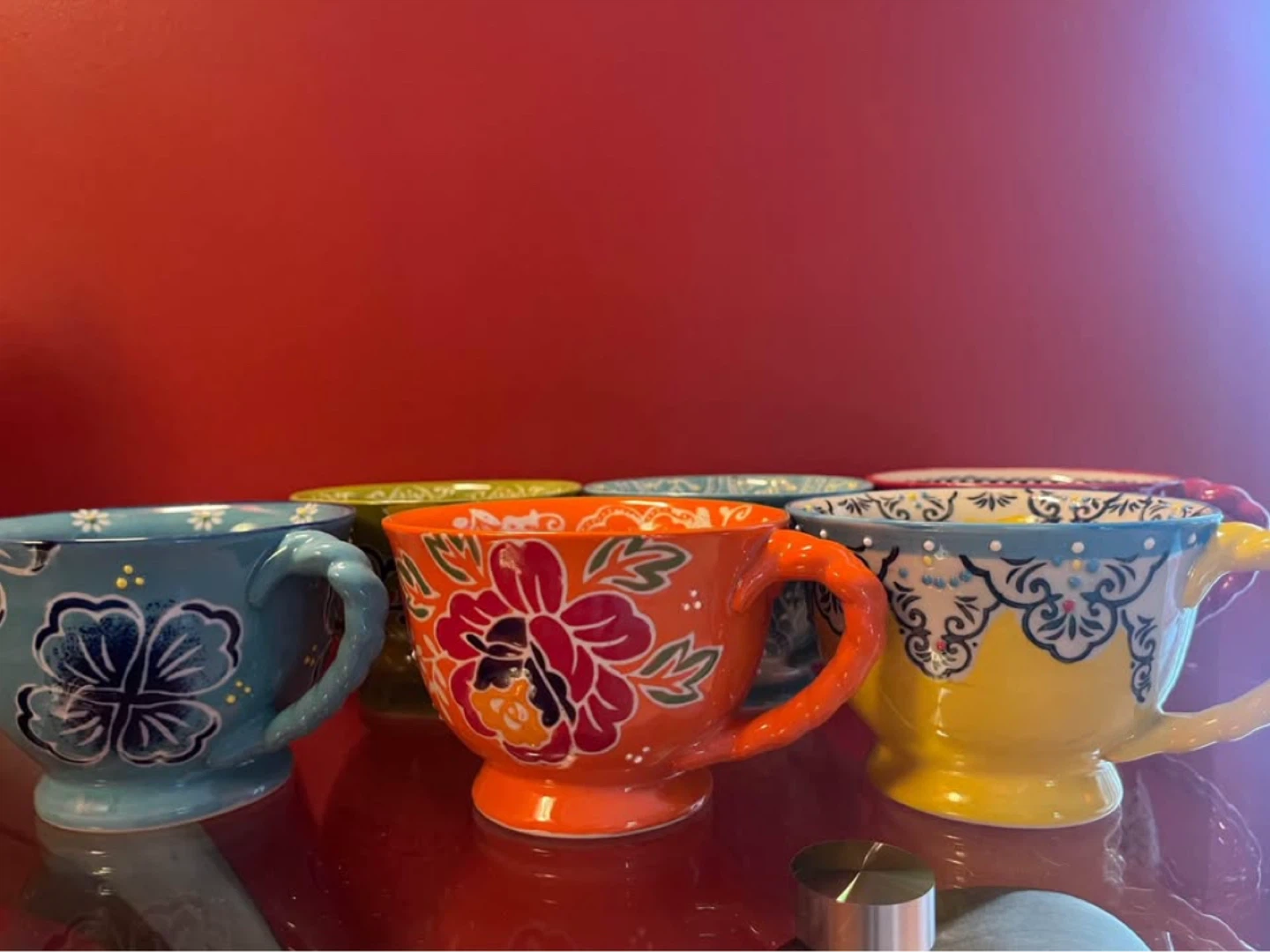 Set of 7 Decorative Ceramic Teacups - photo 3