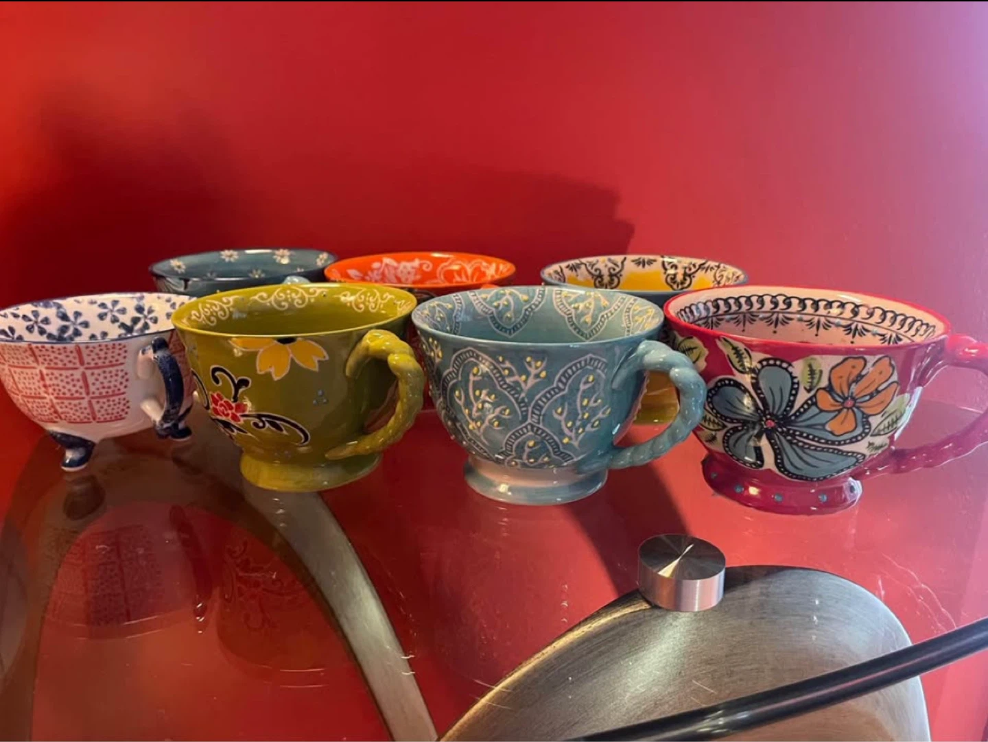 Set of 7 Decorative Ceramic Teacups - photo 2