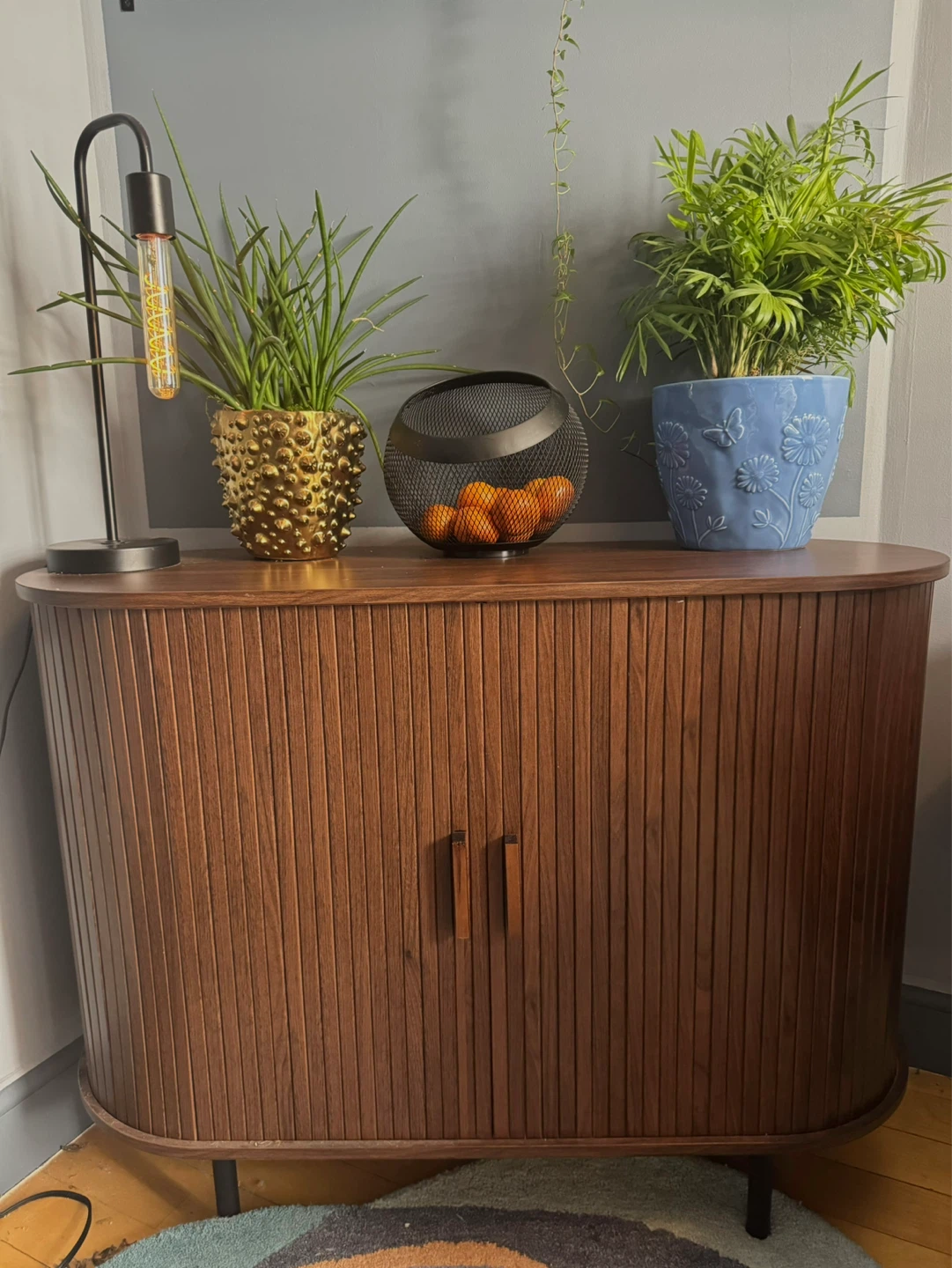Mid-Century Modern Tambour Door Cabinet