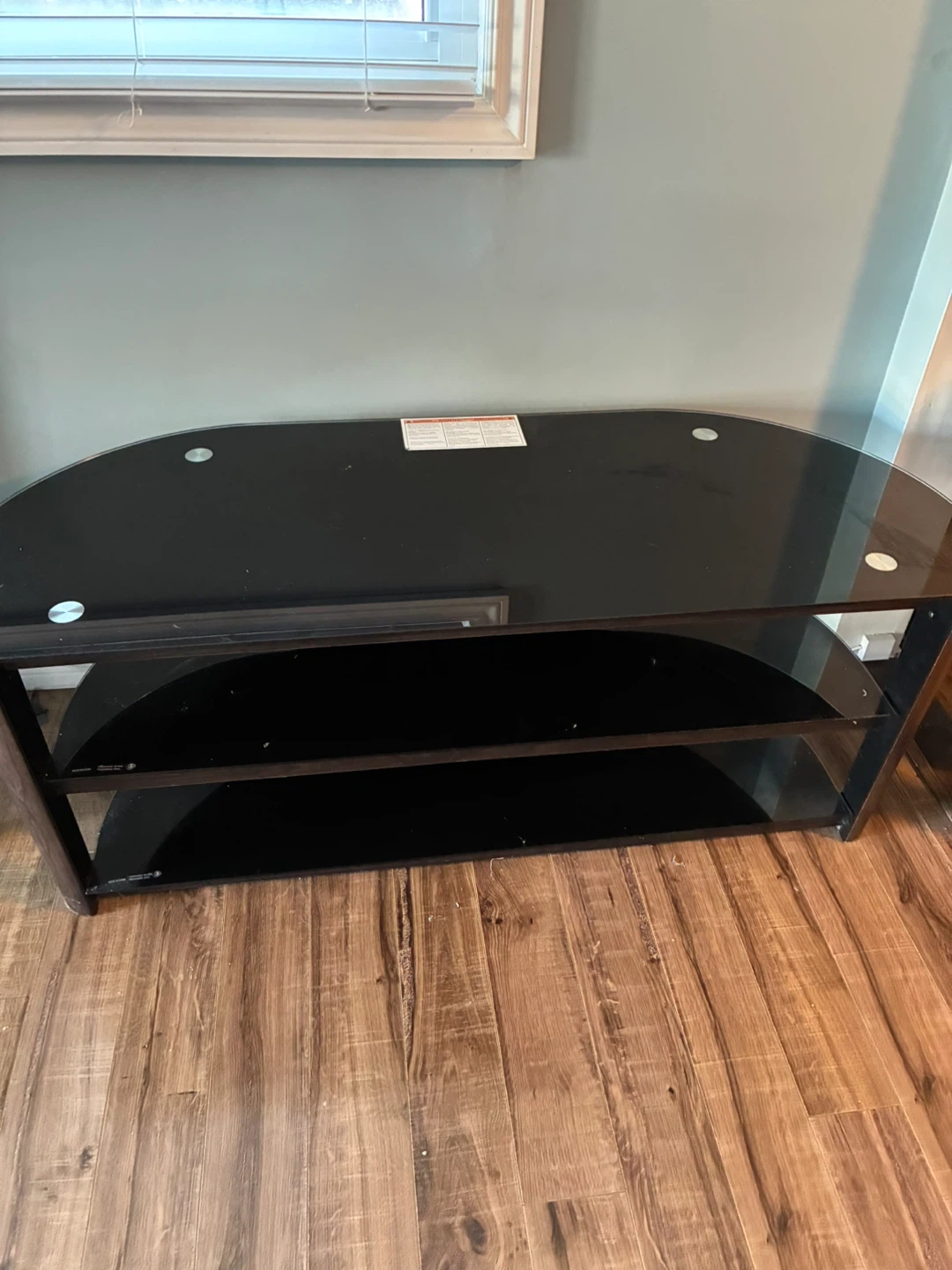 Black Glass TV Stand