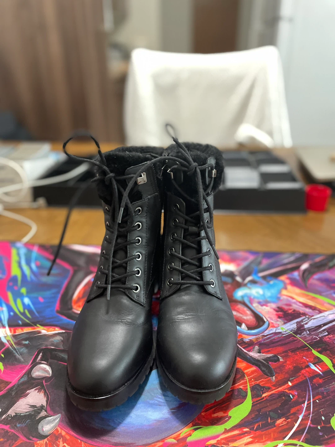 Michael Kors Black Leather Fur Lined Winter Boots - photo 2
