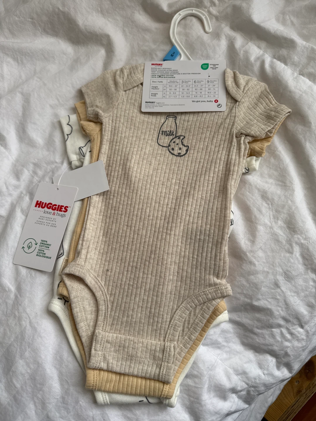 Huggies Baby Bodysuits - 4 Pack - Size 3M - photo 2