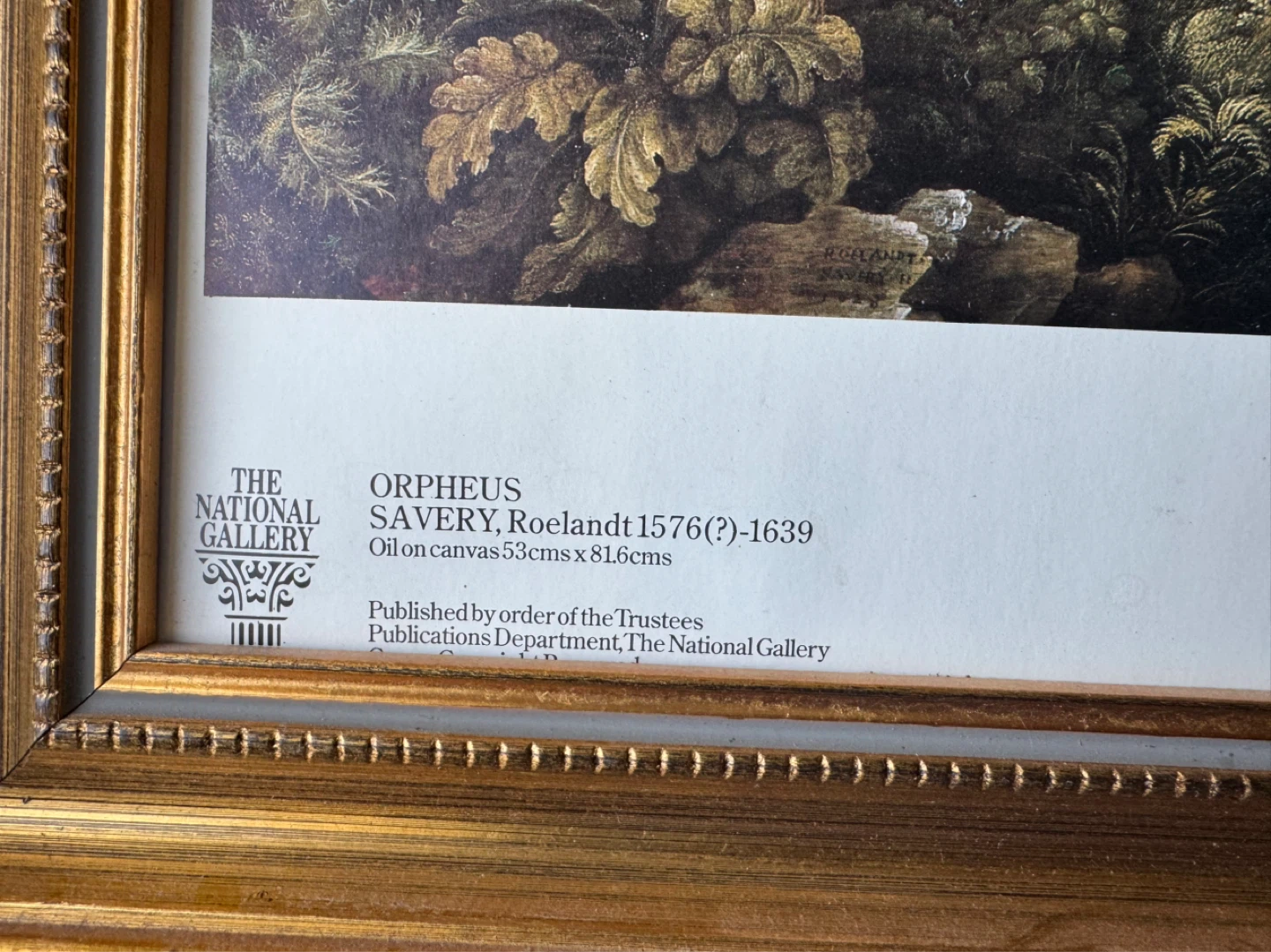 National Gallery 'Orpheus' Print by Savery - Framed - photo 5