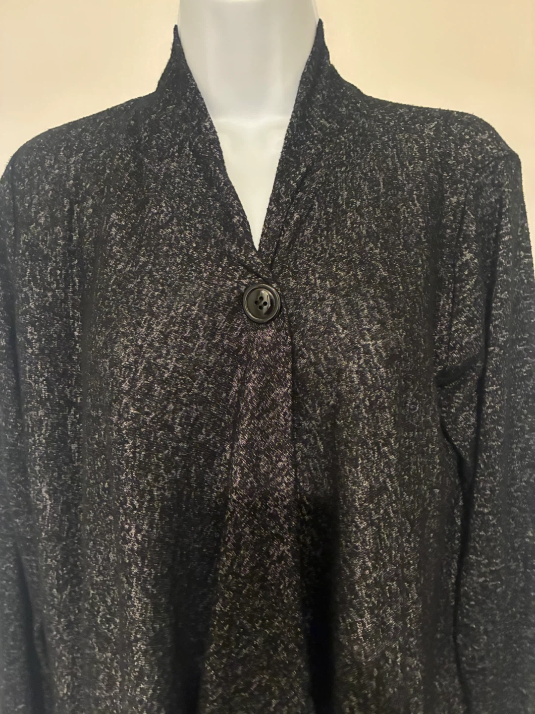 Women's Black Textured Cardigan - photo 2