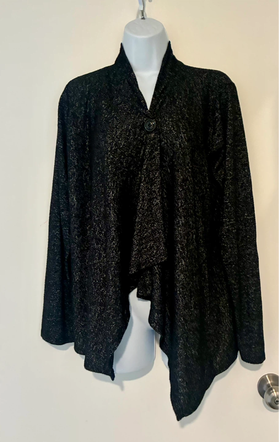 Women's Black Textured Cardigan
