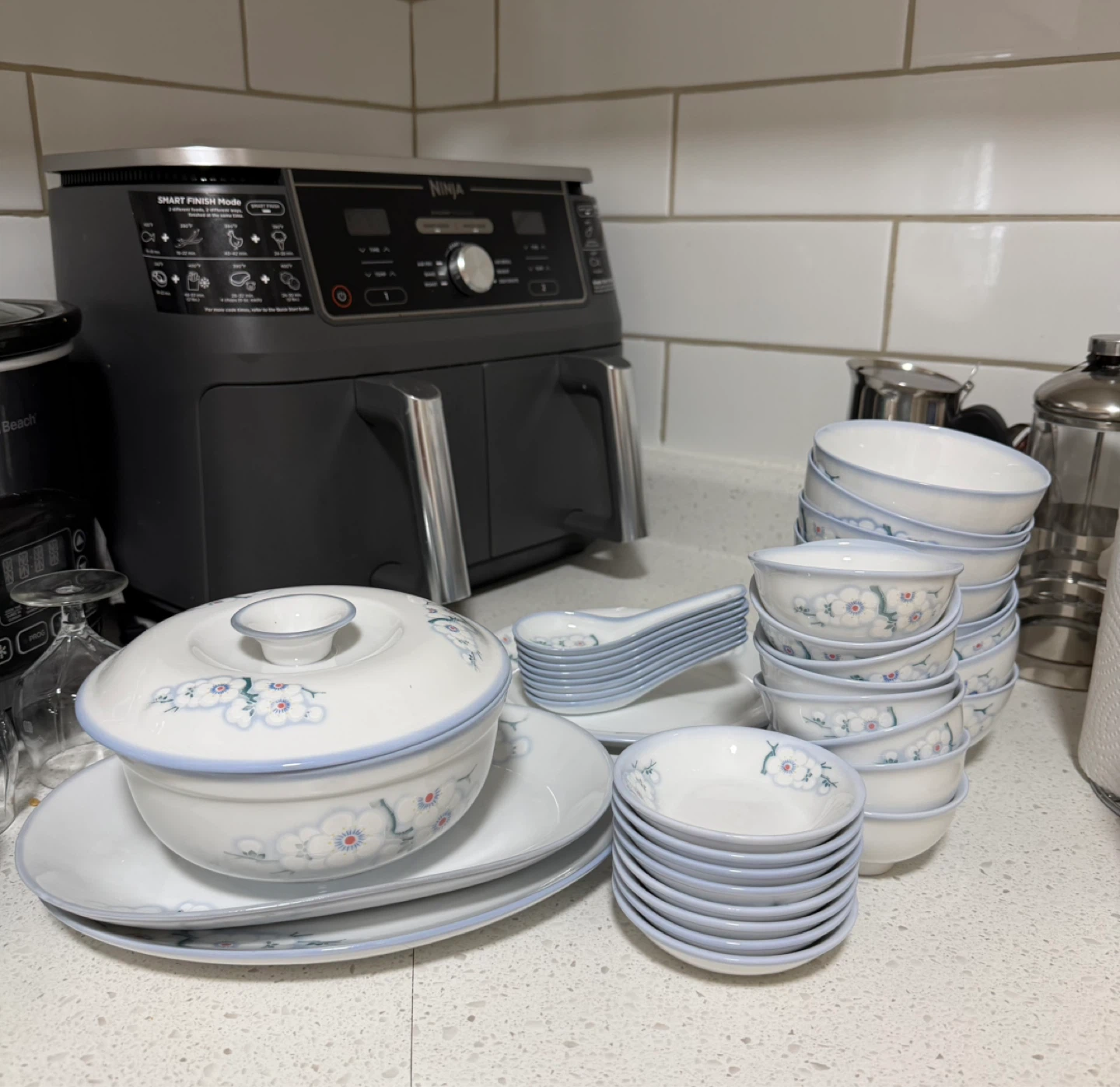 Floral Pattern Dishware Set