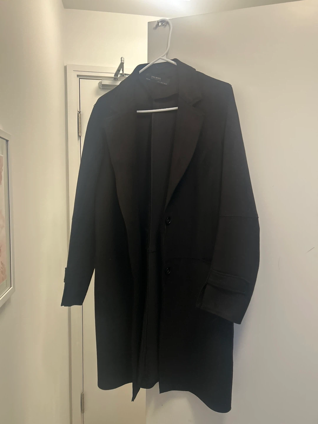 Zara Basic Black Outerwear Coat Size M