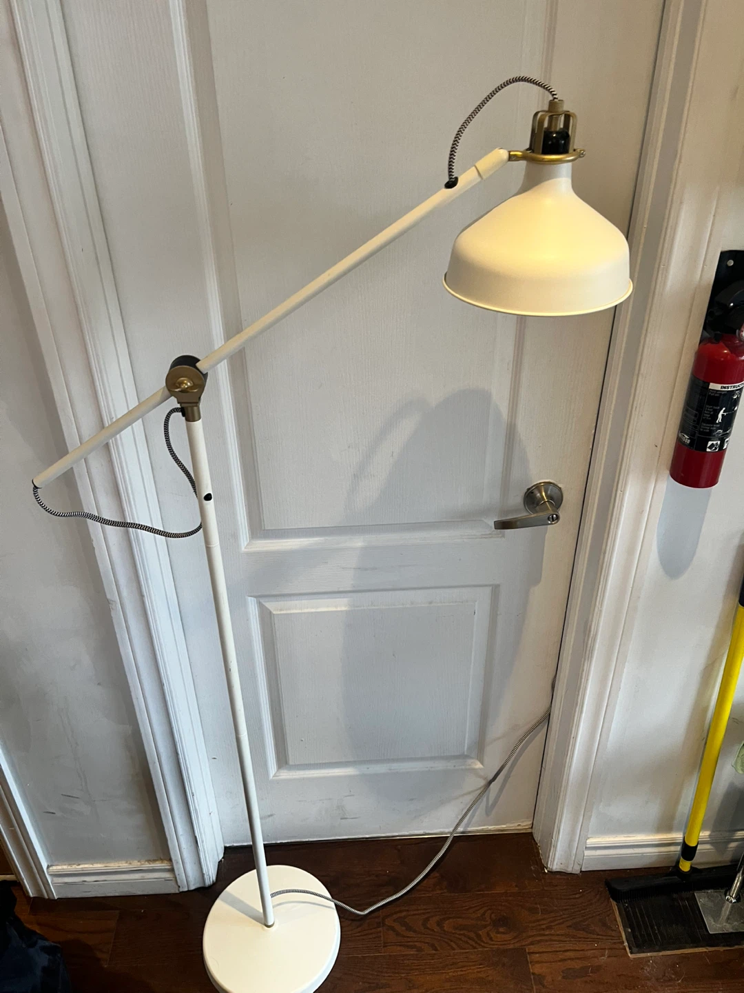 White Floor Lamp with Adjustable Arm - photo 2