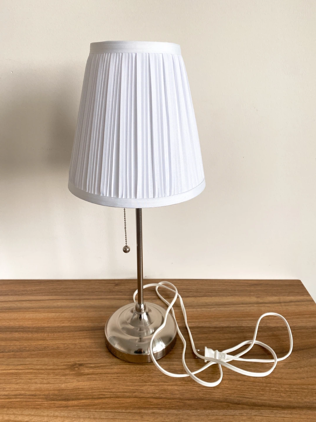 White Pleated Table Lamp