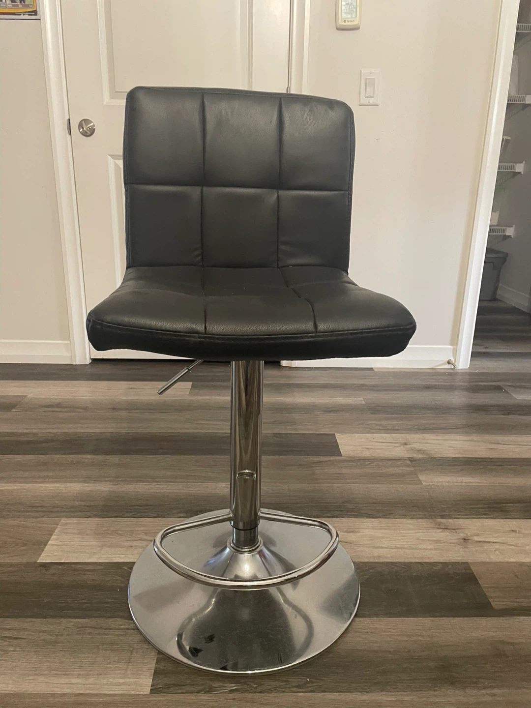 Black Adjustable Bar Stool