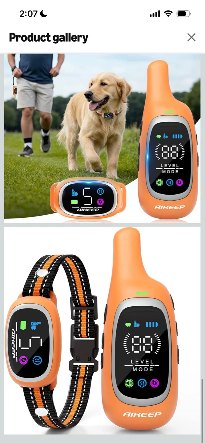 New-AIKEEP 2-in-1 Dog Shock and Bark Collar with Remote